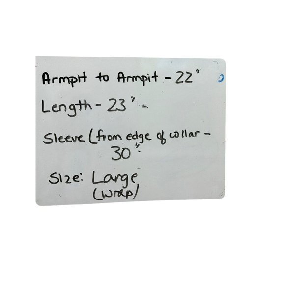 YFB Womens Large Top Blouse Blue V Neck Wrap Woven L/S Collar Cupro Spandex - Picture 9 of 9